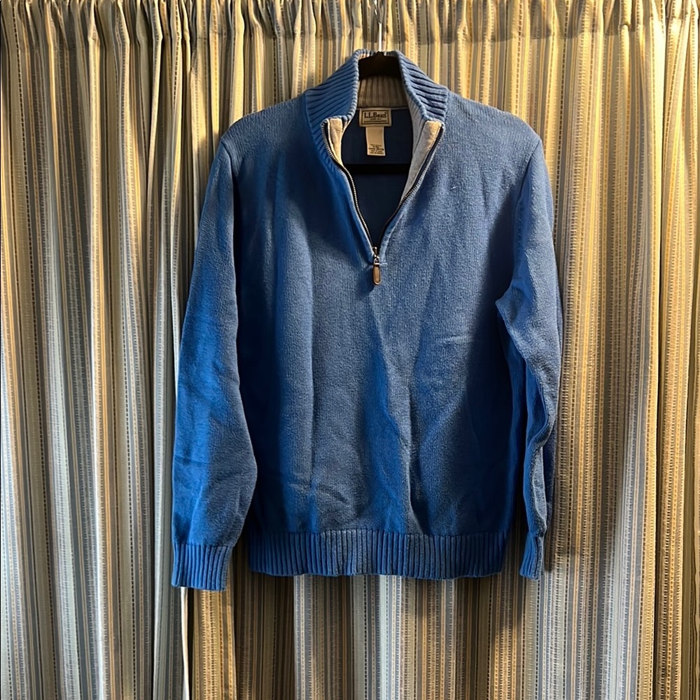 L.L. Bean Blue Quarter Zip Up Sweater
